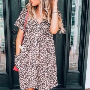 NWT Leopard Print Boho Dress